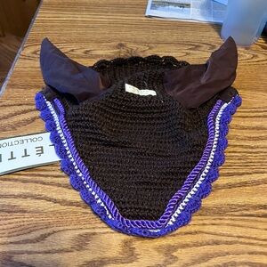 Horse fly veil Lettia brown/purple